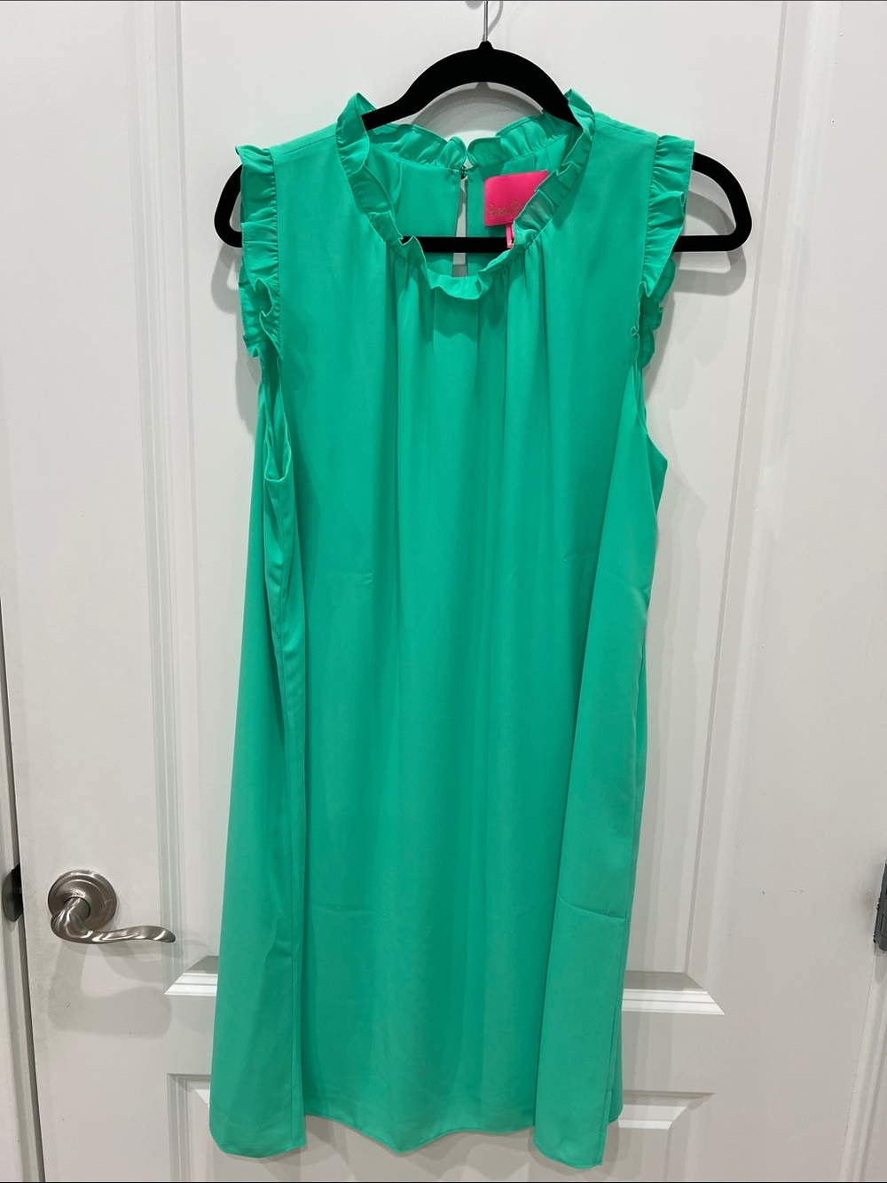 Lilly Pulitzer Sleeveless Ruffle-Neck Shift Dress - Teal